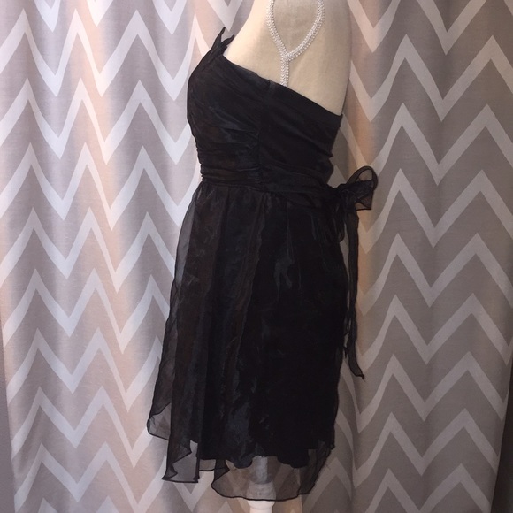 Beetlejuice Costume Dress Black Strapless Formal Homecoming Dance Cocktail Gown - Picture 4 of 8